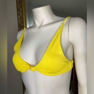 White Fox Hacienda Bikini Top Yellow Ribbed Bikini Top ☀️